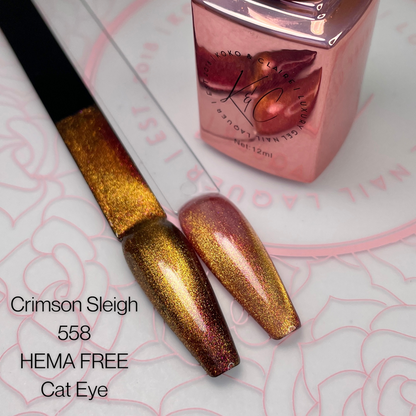558 - Crimson Sleigh  (Cat-eye) - Hema Free | Koko & Claire Gel Polish