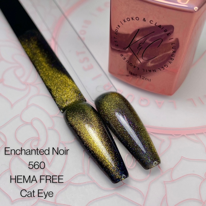 560 - Enchanted Noir (Cat-eye) - Hema Free | Koko & Claire Gel Polish