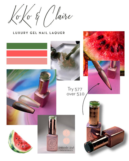 577 - Watermelon Wish  (Cat-eye) - Hema Free | Koko & Claire Gel Polish