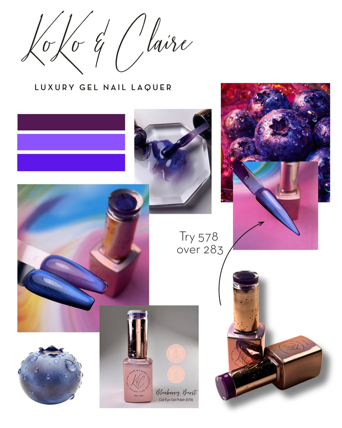 578 - Blueberry Burst  (Cat-eye) - Hema Free | Koko & Claire Gel Polish