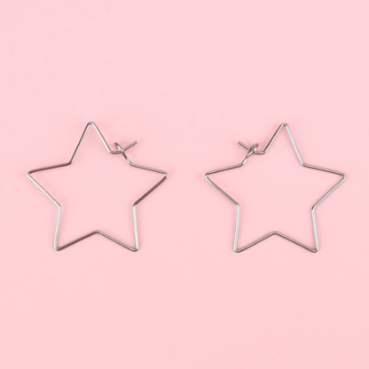 Star Wire Hoop Earrings