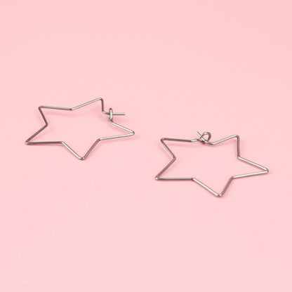 Star Wire Hoop Earrings