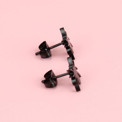 Spider Stud Earrings (Black)