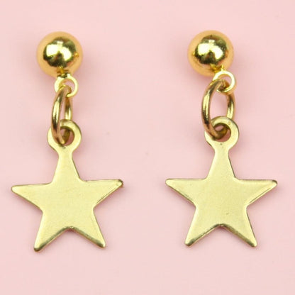 Star Drop Earrings (Gold Plated)