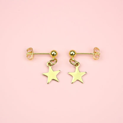 Star Drop Earrings (Gold Plated)