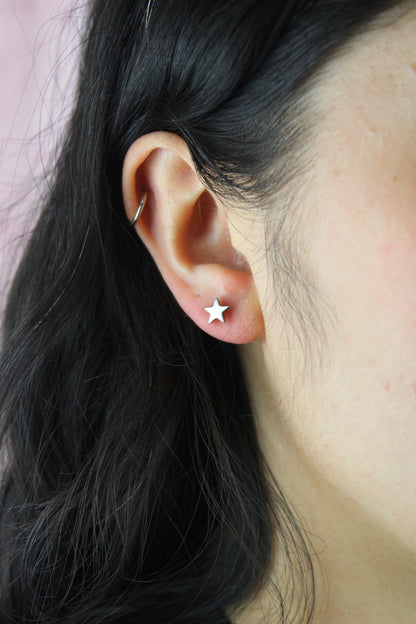Star Screw On Stud Earrings