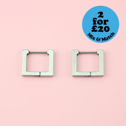 Square Huggie Earrings