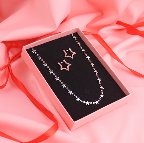 Star Earrings And Necklace Gift Set