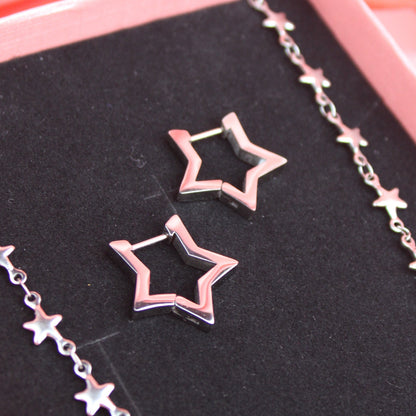 Star Earrings And Necklace Gift Set