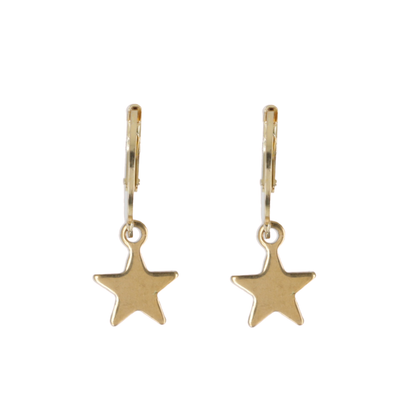 Star Hoop Earrings (Gold Plated)
