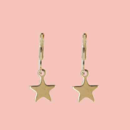Star Hoop Earrings (Gold Plated)