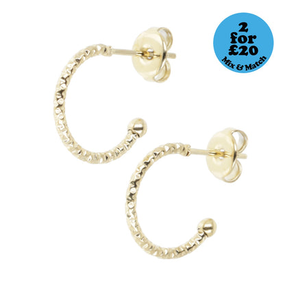 Sparkle Hoop Earrings (Gold Plated)