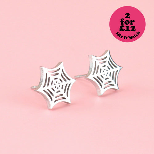 Spider Web Stud Earrings