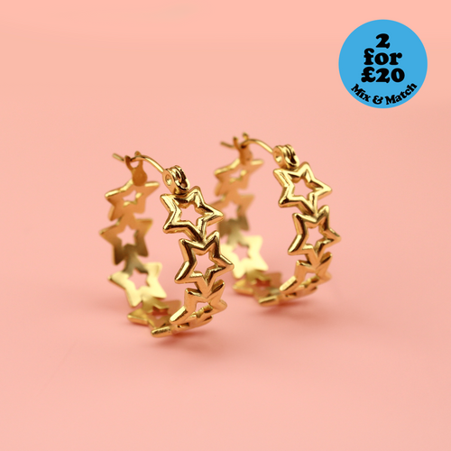 Stardust Hoop Earrings (Gold Plated)