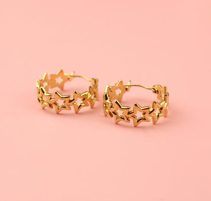 Stardust Hoop Earrings (Gold Plated)