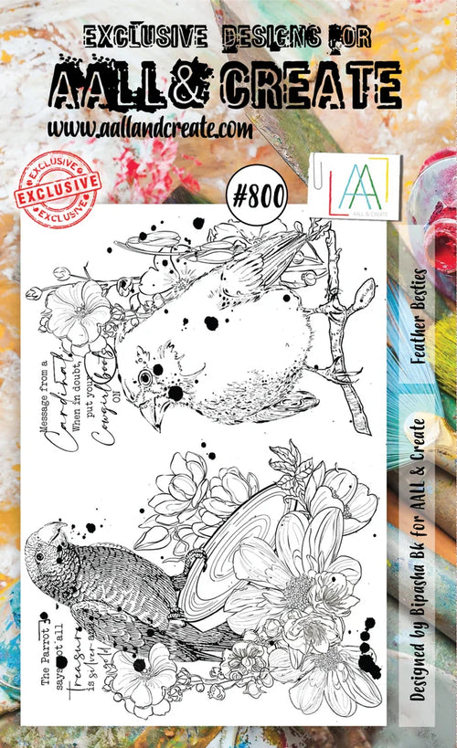 AALL and Create Stamp Set - 800 - Feather Besties. Size: 10cmx15cm | 3.9"x5.9". Available at Embellish Away located in Bowmanville Ontario Canada.
