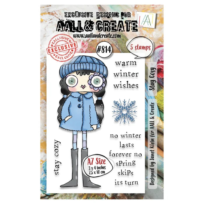 AALL and Create Stamp Set - 814 - Stay Cosy. Size: 7.3x10.25 cm | 2.9"x4". Available at Embellish Away located in Bowmanville Ontario Canada.