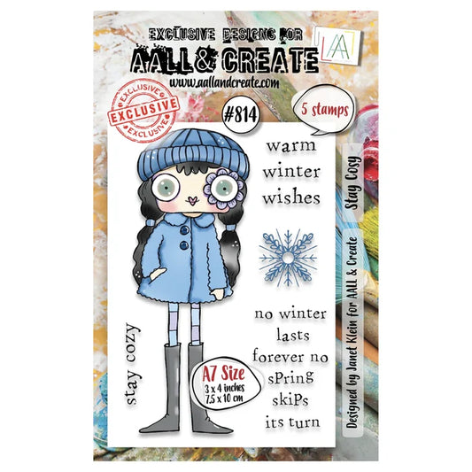 AALL and Create Stamp Set - 814 - Stay Cosy. Size: 7.3x10.25 cm | 2.9"x4". Available at Embellish Away located in Bowmanville Ontario Canada.