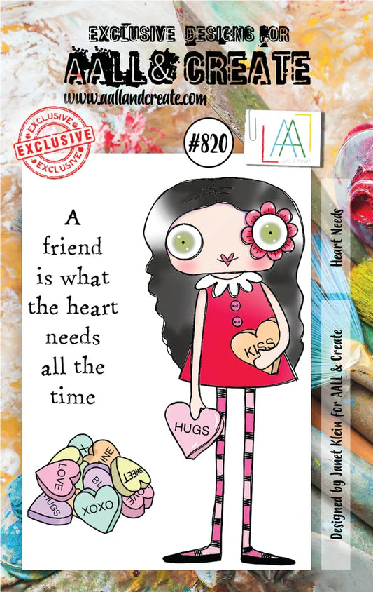 AALL and Create Stamp Set - 820 - Heart Needs. Size: 7.3x10.25 cm | 2.9"x4". Available at Embellish Away located in Bowmanville Ontario Canada.