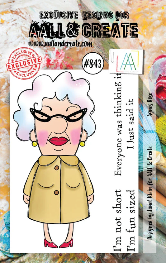 AALL and Create Stamp Set - 843 - Agnes Rose. Size: 7.3x10.25 cm | 2.9"x4". Available at Embellish Away located in Bowmanville Ontario Canada.