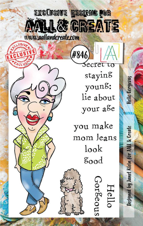 AALL and Create Stamp Set - 846 - Hello Gorgeous. Size: 7.3x10.25 cm | 2.9"x4". Available at Embellish Away located in Bowmanville Ontario Canada.