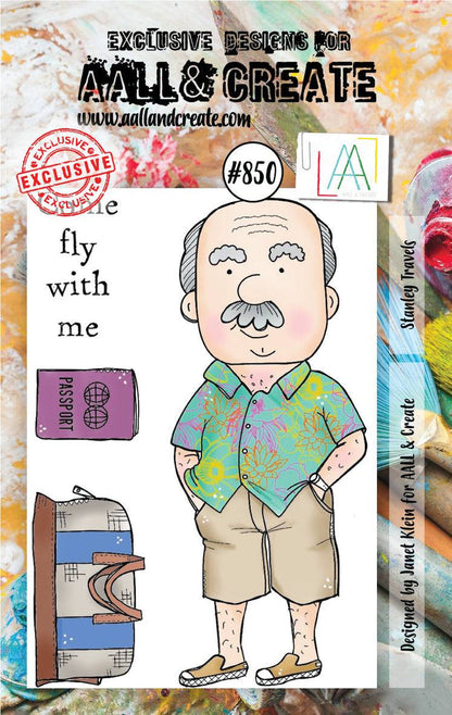 AALL and Create Stamp Set - 850 - Stanley Travels Size: 7.3x10.25 cm | 2.9"x4". Available at Embellish Away located in Bowmanville Ontario Canada.