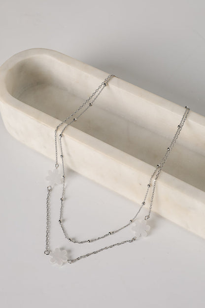 Alexa Cream Flower Charm Necklace