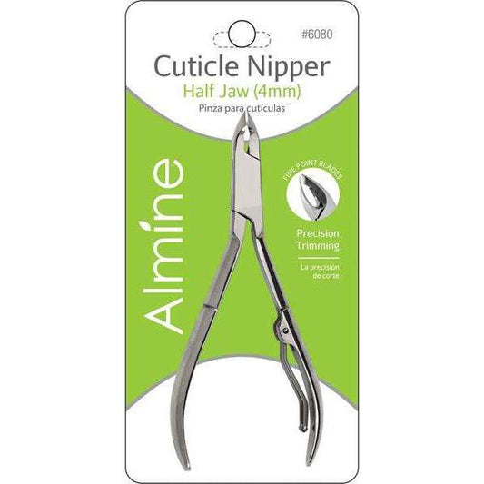 Almine Cuticle Nipper Half Jaw, 1 Count, Silver