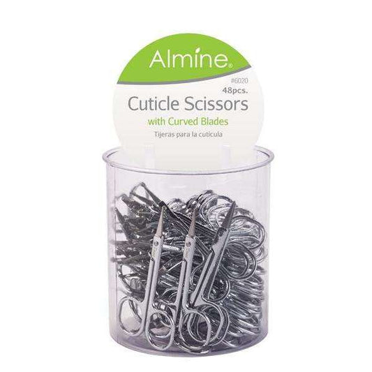 Almine Cuticle Scissors Jar, 48 Count, Silver