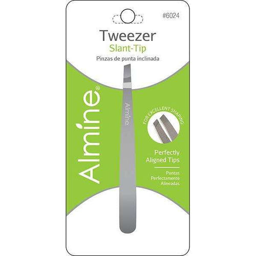 Almine Tweezers Slant Tip Satin Finish