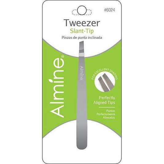 Almine Tweezers Slant Tip Satin Finish