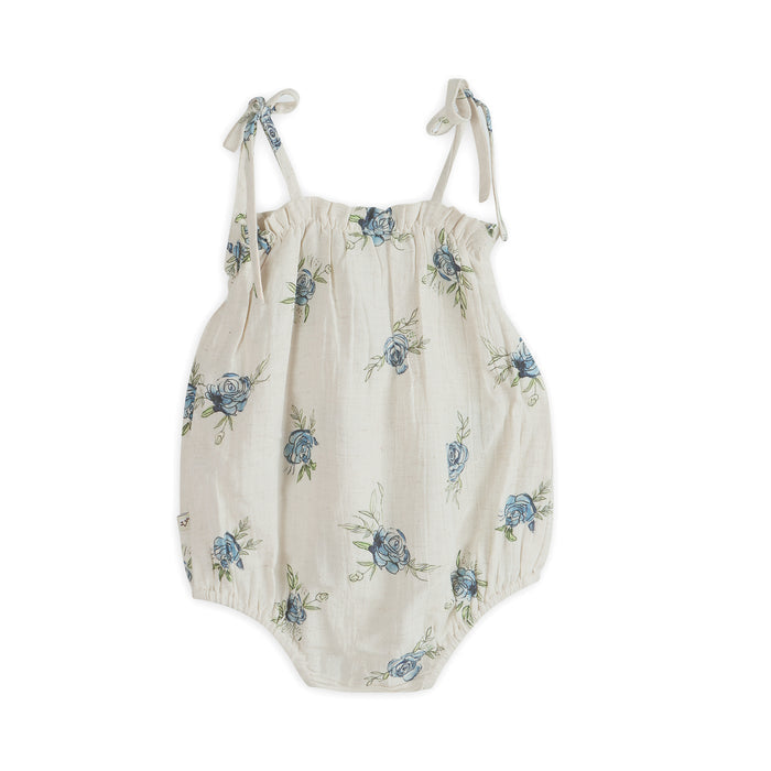 Anais Floral Baby Romper Back (Linen Blend)