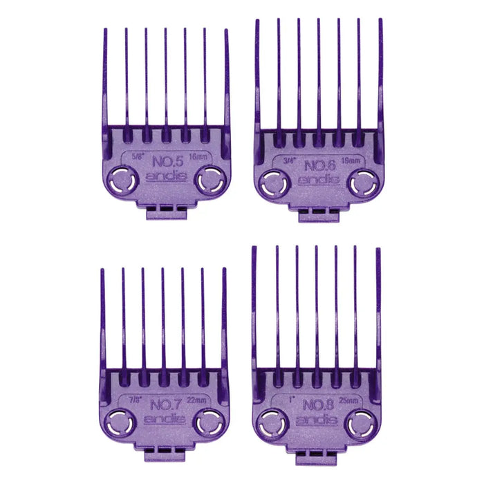Andis 01415 Master Dual Magnet Large Comb Set - 4 Sizes, Purple - BUYBARBER.COM