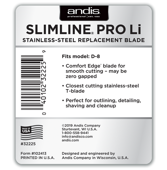Andis Slimline Pro Li Replacement Blade Stainless # 32225 - Palms Fashion Inc.