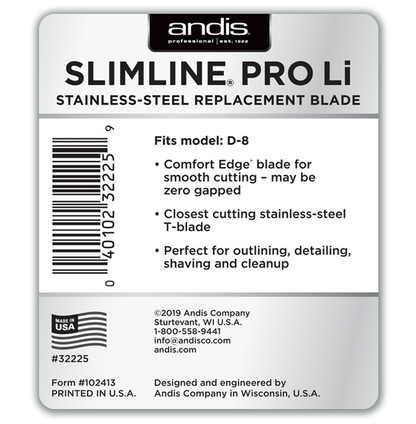 Andis Slimline Pro Li Replacement Blade Stainless # 32225 - Palms Fashion Inc.