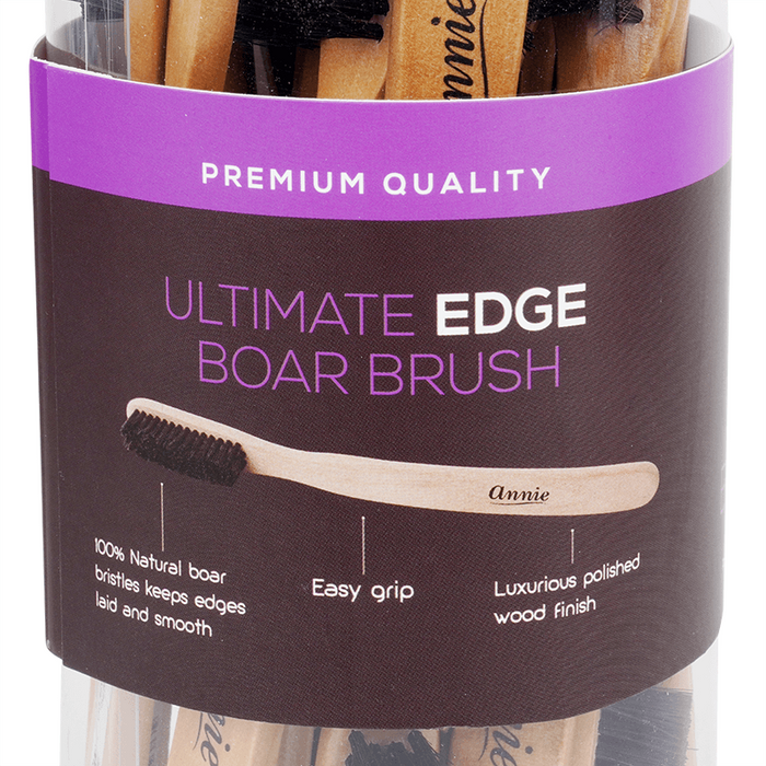 Annie Ultimate Edge Brush 100% Boar Bristle Jar, 24 Count, Light Brown