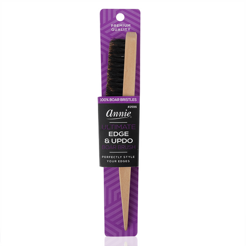 Annie Ultimate Edge & Updo Brush 100% Boar Bristle, 1 Count, Light Brown