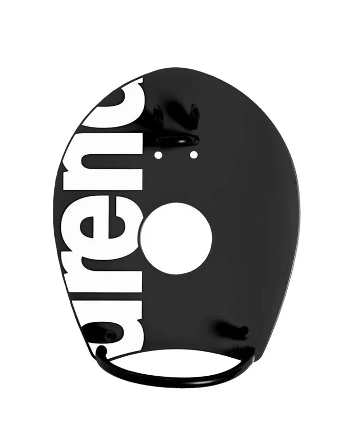 Black Arena Elite Hand Paddle 2 for swimming, showing the lightweight design and textured surface for improved grip.