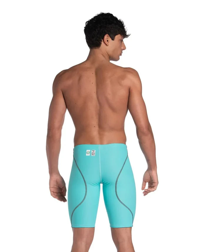 Arena men's Powerskin ST Next jammer in aquamarine, featuring sleek swimwear design with a close fit for competitive swimming.