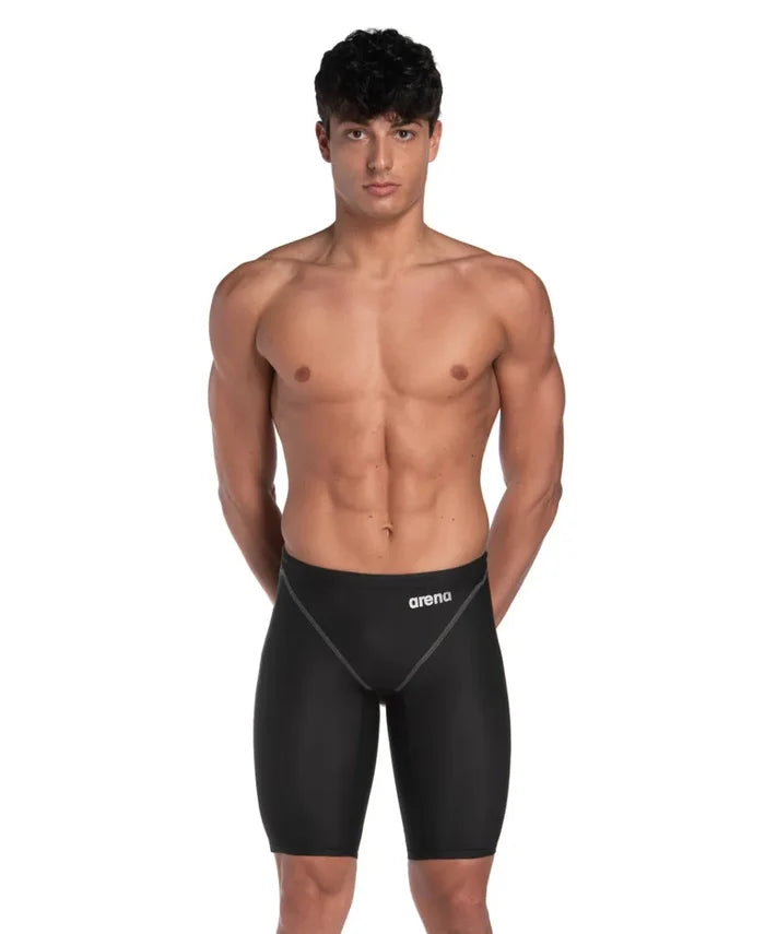 Black Arena Mens Powerskin ST Next Jammer swim jammer, designed for competitive swimming, with sleek, streamlined fit.
