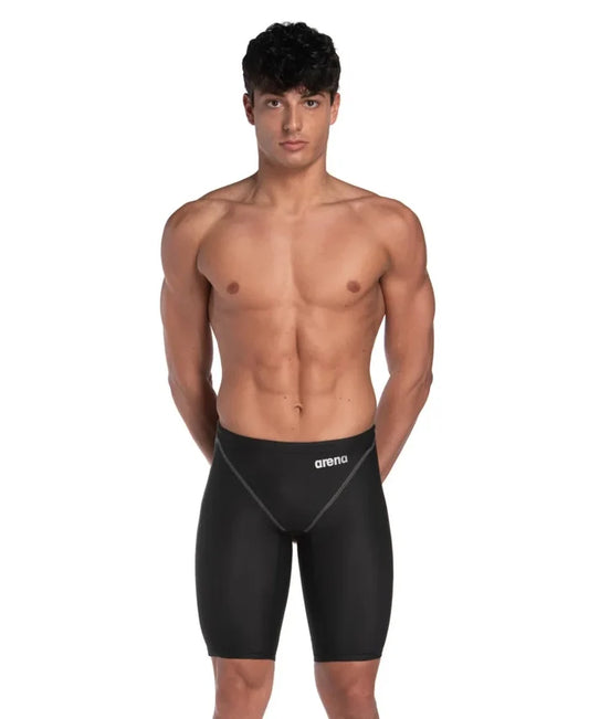 Black Arena Mens Powerskin ST Next Jammer swim jammer, designed for competitive swimming, with sleek, streamlined fit.
