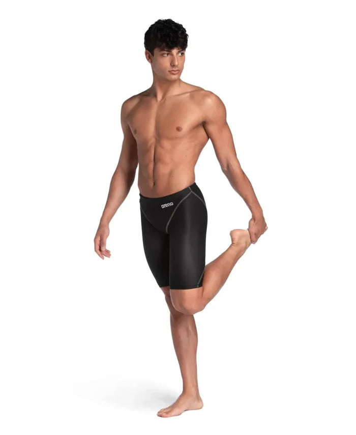 Black Arena Men's Powerskin ST Next Jammer for competitive swimming, featuring sleek design and durable fabric.