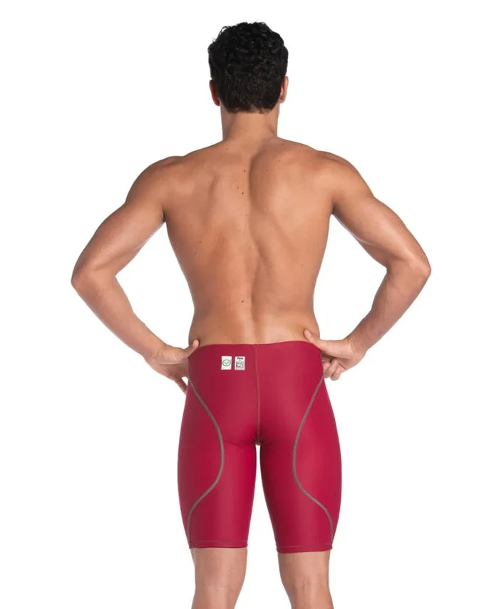 Arena Men's Powerskin ST Next Jammer in deep red, sleek swim jammer designed for competitive swimming performance.