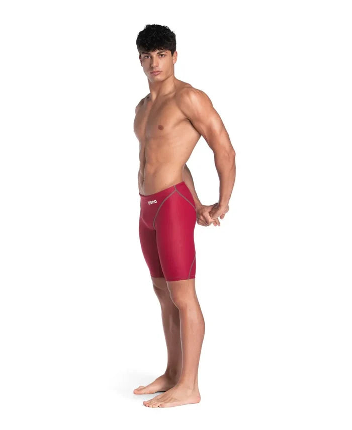 Arena Men's Powerskin ST Next Jammer in deep red, high-performance swimwear for competitive swimming.