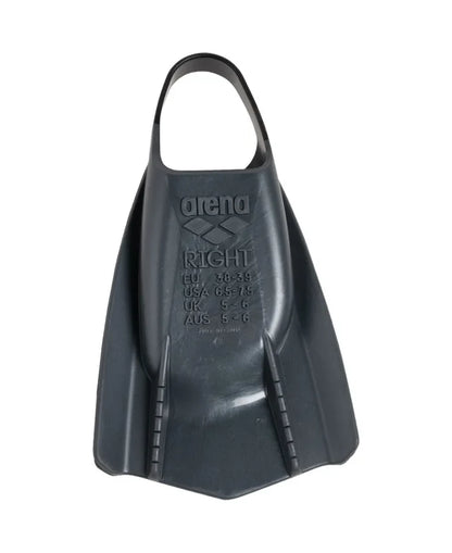 Black Arena Powerfin Pro II training fins for swimming, designed for performance and durability in water training sessions.