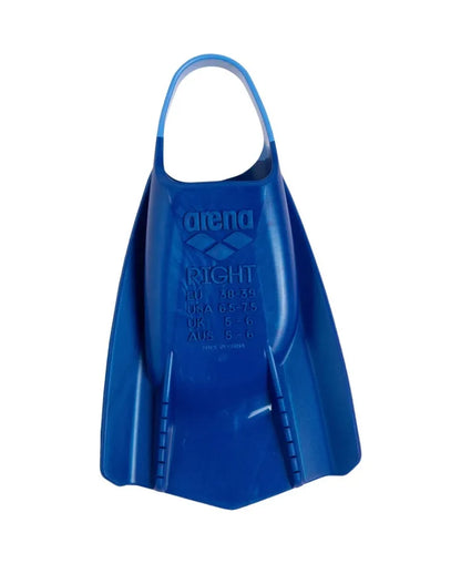 Blue Arena Powerfin Pro II training fins designed for swimmers, featuring a lightweight, flexible fin blade for enhanced propulsion.
