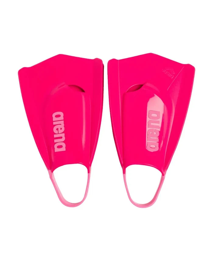 Pink Arena Powerfin Pro II training fins for swimming, designed for powerful leg kicks and enhanced aquatic performance.