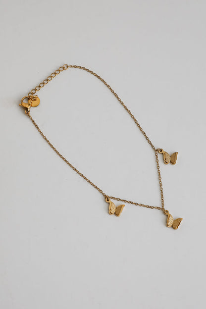 Ariana Gold Butterfly Charm Anklet