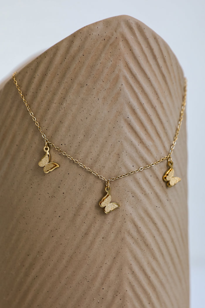 Ariana Gold Butterfly Charm Anklet
