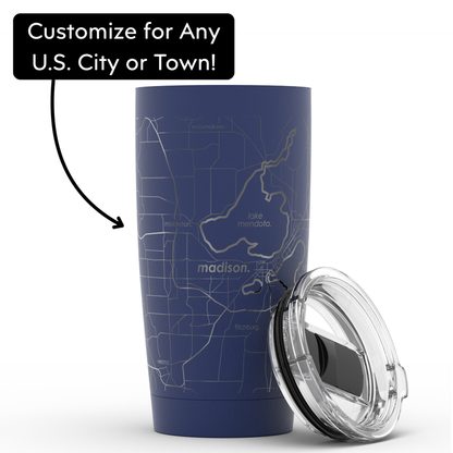 Ashland, Holliston or Hopkinton Town Map 20oz Travel Tumbler